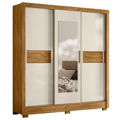 Guarda Roupa Casal Bahamas E Cômoda Ms913 Freijó Off White – Moval