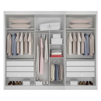 Guarda Roupa 6 Gavetas San Marino Premium Com Espelho Branco – Leifer Móveis