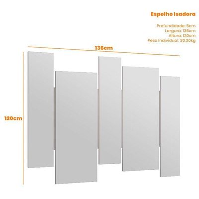 Espelho Decorativo Para Sala De Estar Isadora Off White ? New Ceval