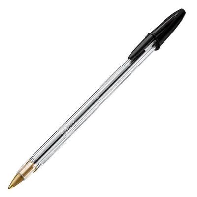 Kit Caixa De Caneta Esferográfica Cristal 1.0mm 100 Unidades Preto E Vermelho - Bic