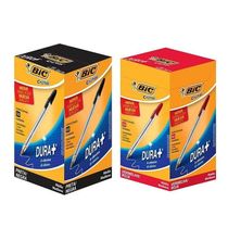 Kit Caixa De Caneta Esferográfica Cristal 1.0mm 100 Unidades Preto E Vermelho - Bic