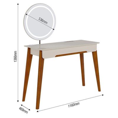 Penteadeira Jazz Off White Com Led - Imcal