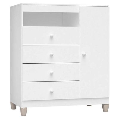 Berço Americano Lara Com Colchão Gazin E Cômoda Infantil Ternura Baby Branco Brilho - Incorplac