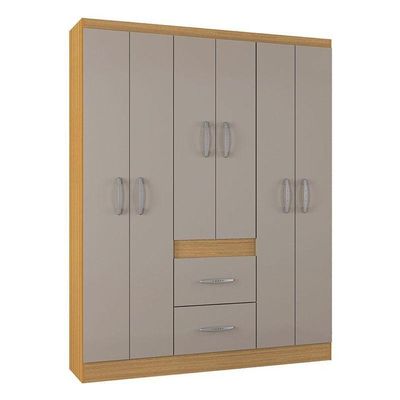 Guarda Roupa Casal Milão 6 Portas Damasco Off White – Poquema