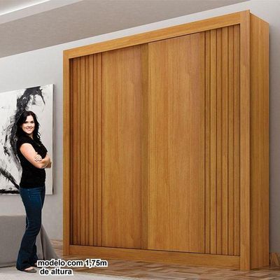 Guarda Roupa Solteiro 2 Portas Milano Cinamomo – Leifer Móveis