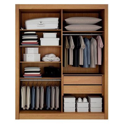Guarda Roupa Solteiro 2 Portas Milano Cinamomo – Leifer Móveis