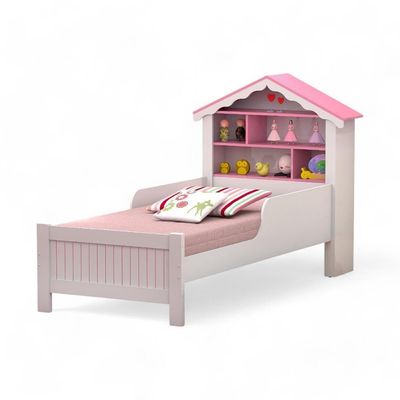 Cama Solteiro Casinha Princesa Branca E Rosa