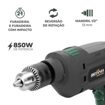 Furadeira Britânia BFUE04 Função impacto 850W 110V