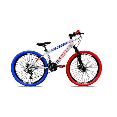 Bicicleta Grau Aro 26 21 Marchas Colli Branco/azul/vermelho