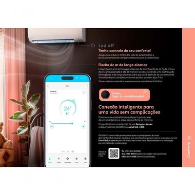 Ar Condicionado Split Hi Wall Full Inverter Daikin 24.000 BTUs R-32 Quente e Frio 220V