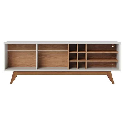 Rack Bancada Ambiente Noronha 1.8 E Painel Para Tv Extensivo Leme Off White Matte Freijó – Colibri