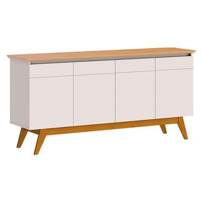 Aparador Para Sala Buffet Ambiente Classic 1.6 Com Gaveta Off White Nature - Imcal