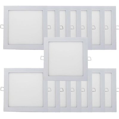 Kit 15 Plafon Painel Led Luminária Downlight 18w Embutir
