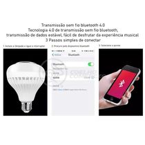 Lâmpada Led 12w E27 Rgb Colorida Com Caixa De Som Bluetooth E Controle Remoto
