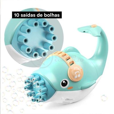 Kit 1 Golfinho Bolha Sabão Criança Infantil+ 3 Pilha Azul 2