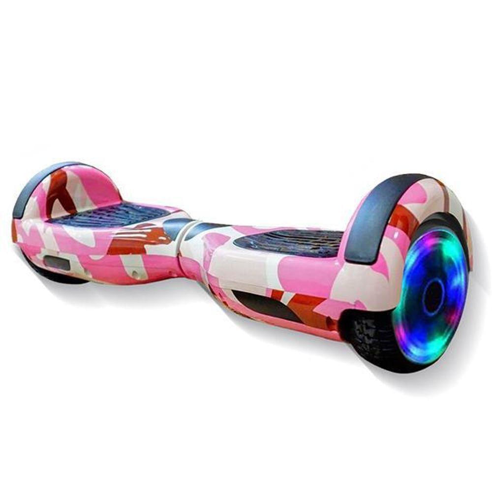 Hoverboard Overboard Skate Elétrico Led Rosa Camuflado Nº6