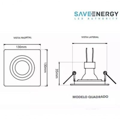 Embutido Face Plana Quadrado Ar70 Branco