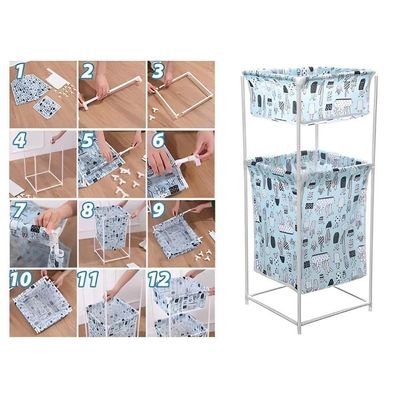 Cesto De Roupa Duplo 2 Andares Com Divisórias Multiuso