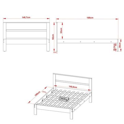 Cama De Casal Madeira Cm8005 Amêndoa/branco - Tecno Mobili