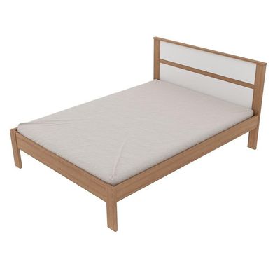 Cama De Casal Madeira Cm8005 Amêndoa/branco - Tecno Mobili