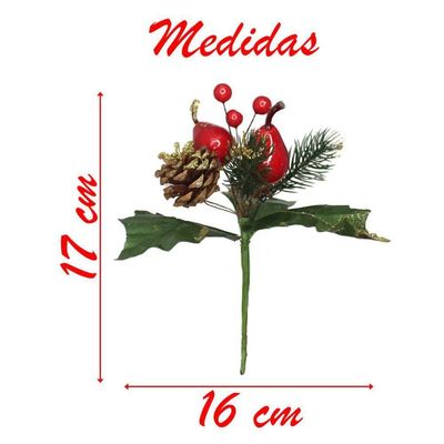 12 Ramos Pera Decoração De Natal Artificial 17cm