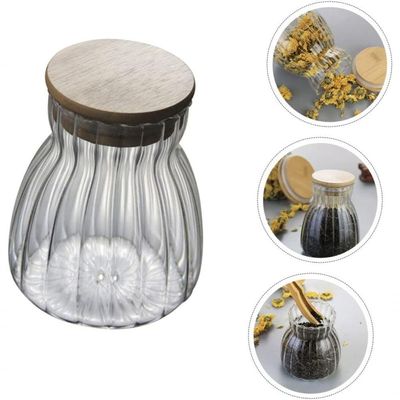Kit 6 Pote Hermético 1litro Com Tampa Bambu Recipiente Vidro