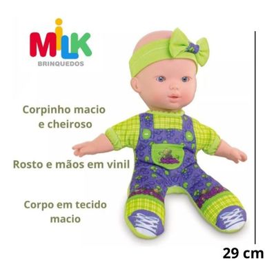 Boneca Fofinha Macia Soft Flavors Uva 29cm Milk 0645
