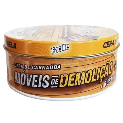 CERA CARNAÚBA LUSTRA MÓVEIS DEMOLIÇÃO 200G AMARELA