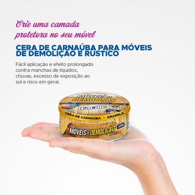 CERA CARNAÚBA LUSTRA MÓVEIS DEMOLIÇÃO 200G AMARELA
