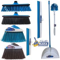 Kit Santa Maria Vassoura Rodo Escovão Lavatina Pa Sem Cabo