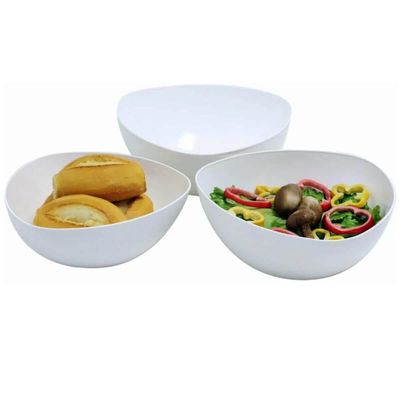 Kit 10 Bacias Plásticas Saladeiras 2,5L Essential Coza Brancas Potes Triangulares