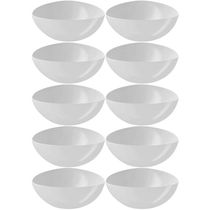 Kit 10 Bacias Plásticas Saladeiras 2,5L Essential Coza Brancas Potes Triangulares