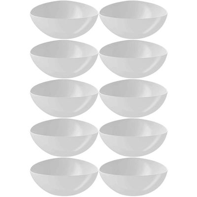 Kit 10 Bacias Plásticas Saladeiras 2,5L Essential Coza Brancas Potes Triangulares
