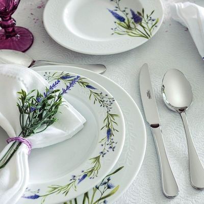 Aparelho de Jantar 30 Peças Tramontina Lilla Porcelana 6 Pessoas Mesa Posta