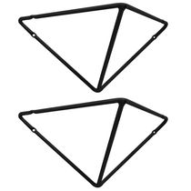 Kit 2 Mãos Francesas Triangulares Grandes Suporte Aramado Industrial Preto Fosco