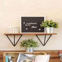 Kit 2 Mãos Francesas Triangulares Grandes Suporte Aramado Industrial Preto Fosco