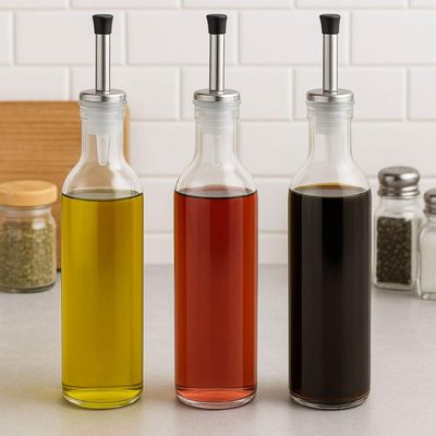 Kit 10 Bicos Dosador Azeite Inox 2x9,5cm Tampa Plástica Garrafa Vinagre Weck