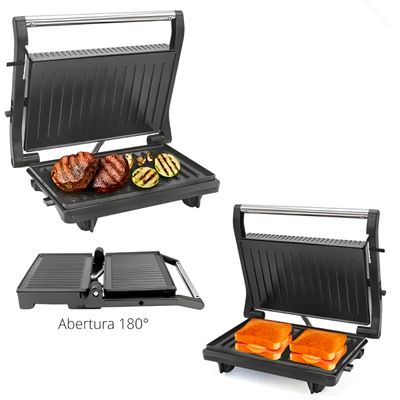 Mini Grill Elétrico de Inox Grelha Antiaderente Cozinha