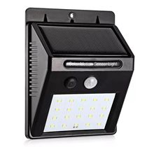 Luminária Parede Solar 30 Leds Sensor Movimento Luz| à prova d’água.- Preto