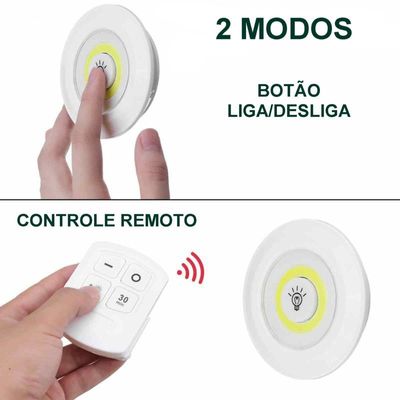 Luminária Lâmpada Led Fotocélula C/ Controle Remoto 3 Unid.
