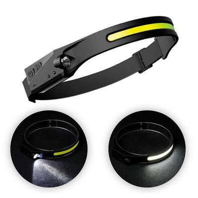 Lanterna De Cabeça Farol Recarregável USB Resistente Agua - Faixa COB/XPE LED