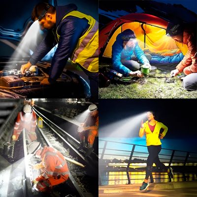 Lanterna de Cabeça LED Recarregável com 4 Modos de Iluminação - Lanterna Tática de Cabeça USB
