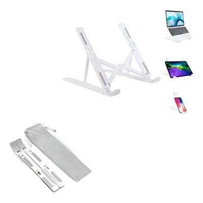 Suporte Portátil Ajustável Para Notebook Com 6 Níveis - Design Antiderrapante e Resfriamento Eficiente