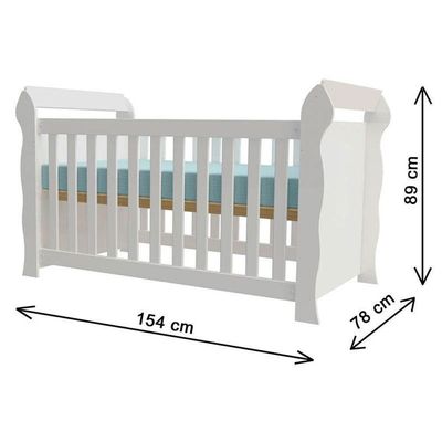Berço Americano Lara E Cômoda Gaveteiro Mel Flat Branco Brilho Com Colchão Gazin – Carolina