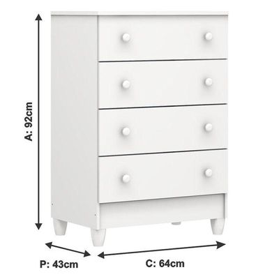 Berço Americano Lara E Cômoda Gaveteiro Mel Flat Branco Brilho Com Colchão Gazin – Carolina