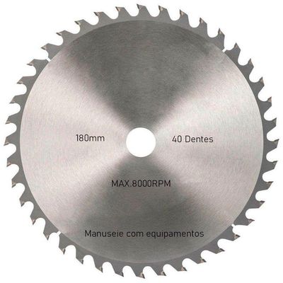 Kit 12 Discos De Serra Circular Com 40 Dentes 7" 180mm Para Madeira
