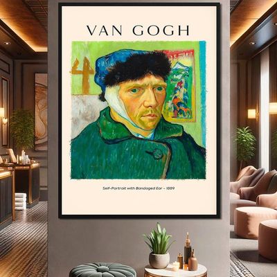 Quadro Decorativo Vang Gogh Self Portrait With Bandaged Ear