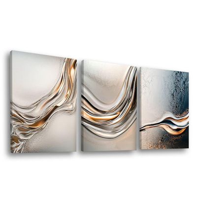 Quadro Decorativo Prata Líquida