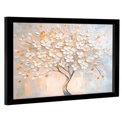Quadro Decorativo árvore De Flores Brancas