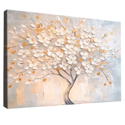Quadro Decorativo árvore De Flores Brancas